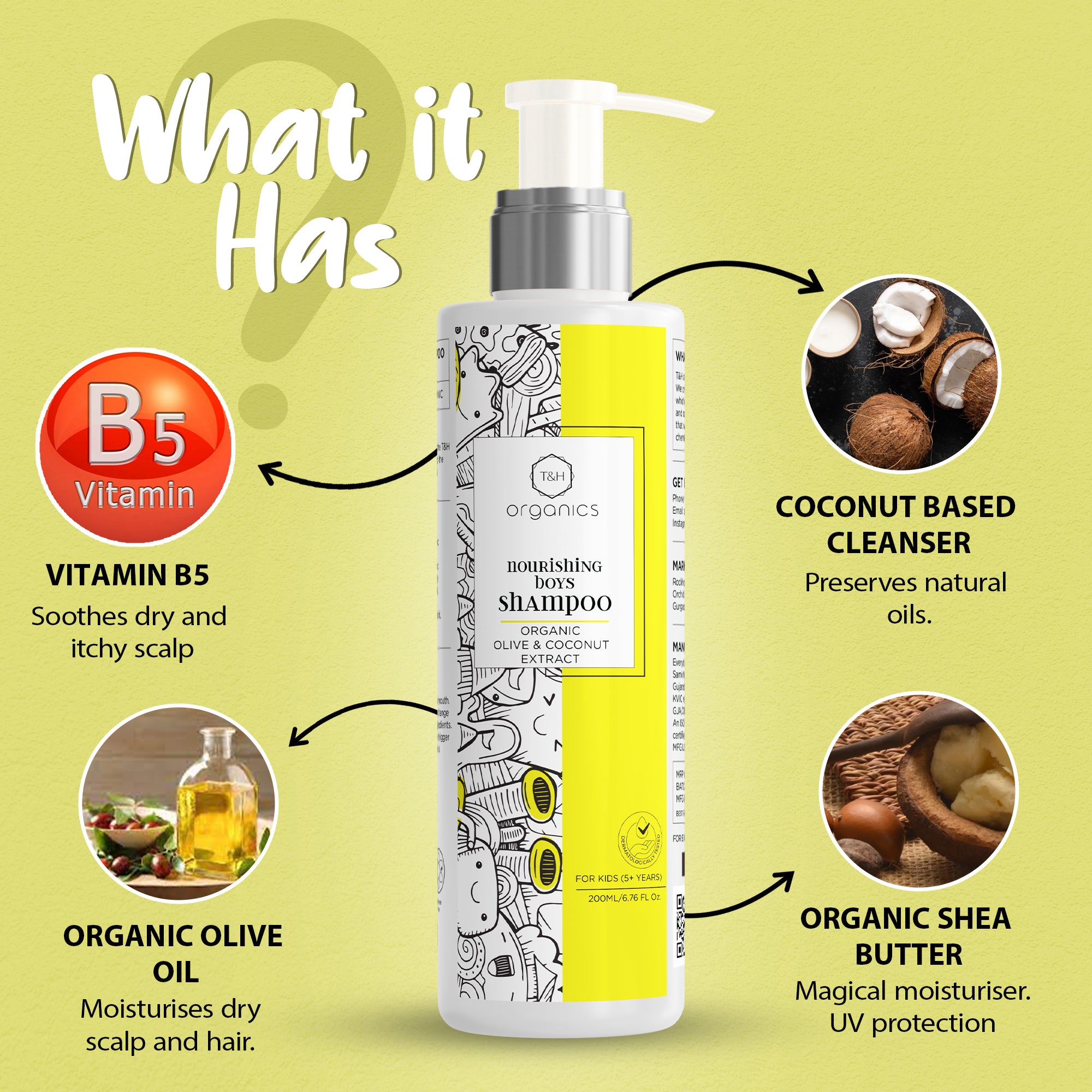 Nourishing Boys Shampoo with Organic Olive and Coconut Extract