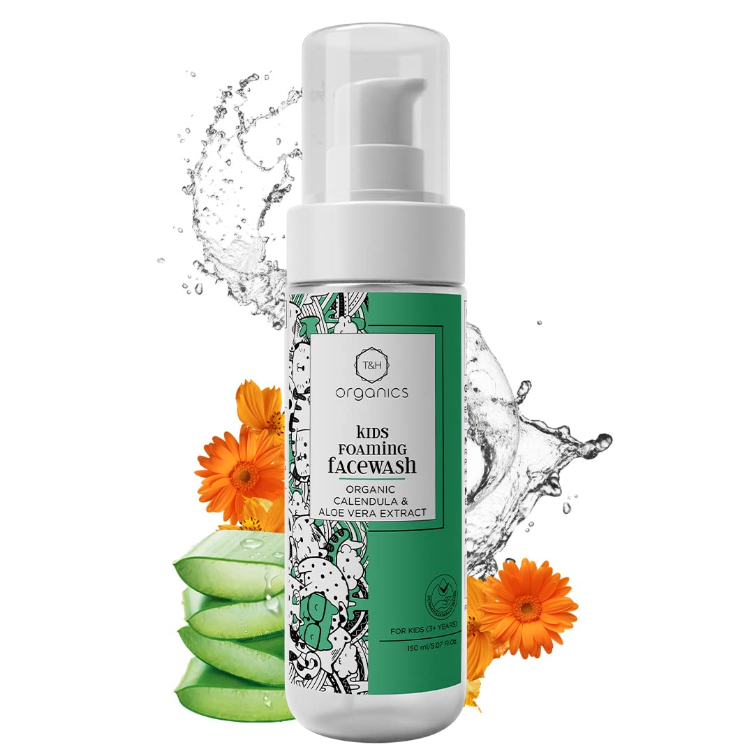 T&H Organics Kids Foaming Facewash with Organic Calendula & Aloe Vera Extracts,150 ml