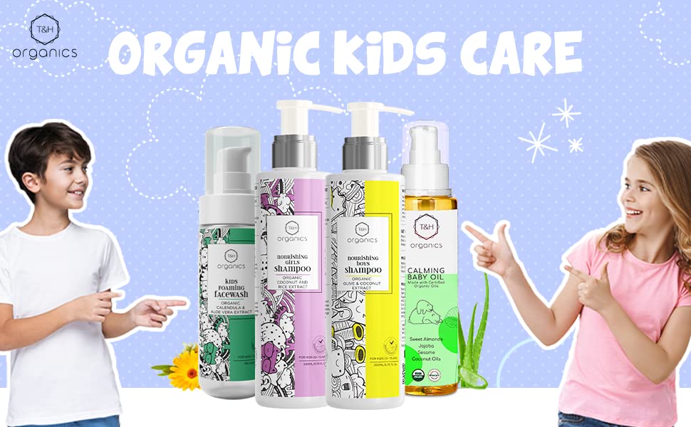T&H Organics Kids Foaming Facewash with Organic Calendula & Aloe Vera Extracts,150 ml