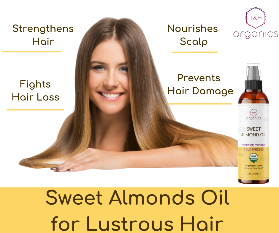 Pure Sweet Almond Oil for hair care