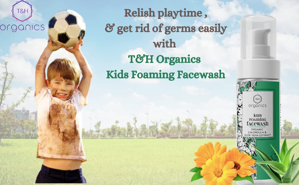 T&H Organics Kids Foaming Facewash with Organic Calendula & Aloe Vera Extracts,150 ml